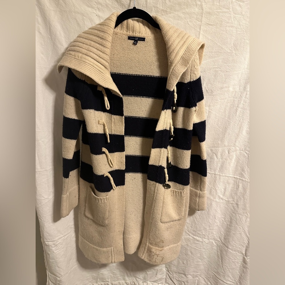Gap 100% Lambs Wool Oversized Sweater Jacket Size M